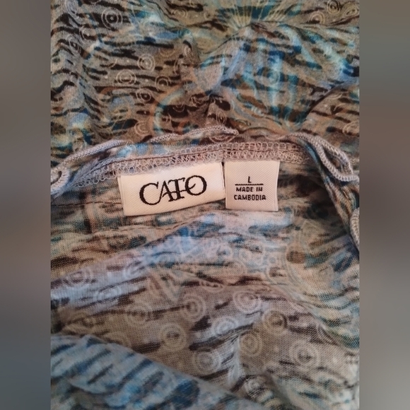 Cato women's blue sleeveless size large blouse shirt top - Picture 5 of 8